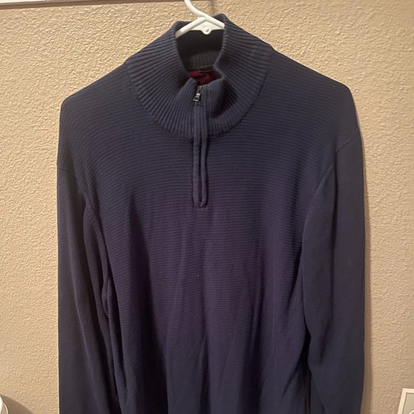 Alfani Men's 1/4 Knit Sweater, Blue, Large - Picture 1 of 3